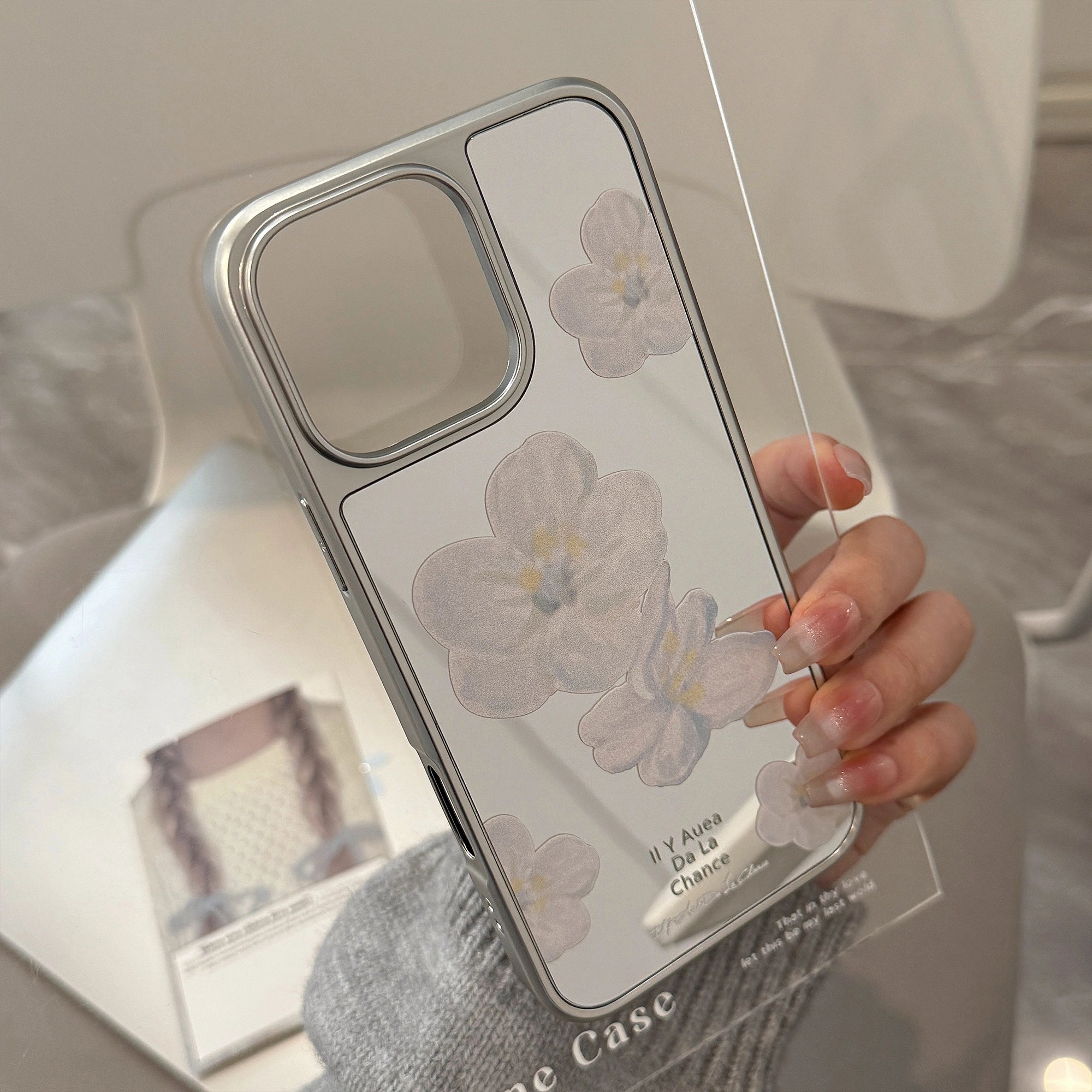 Soft Blue & White Florals - iPhone Case